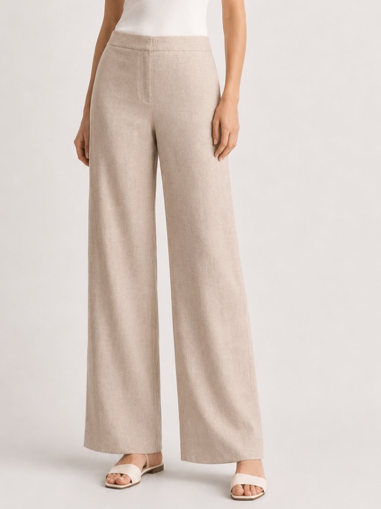 Theory Terena High Waist Wide Leg Trouser Pants Linen Blend Sierra/White Size 8